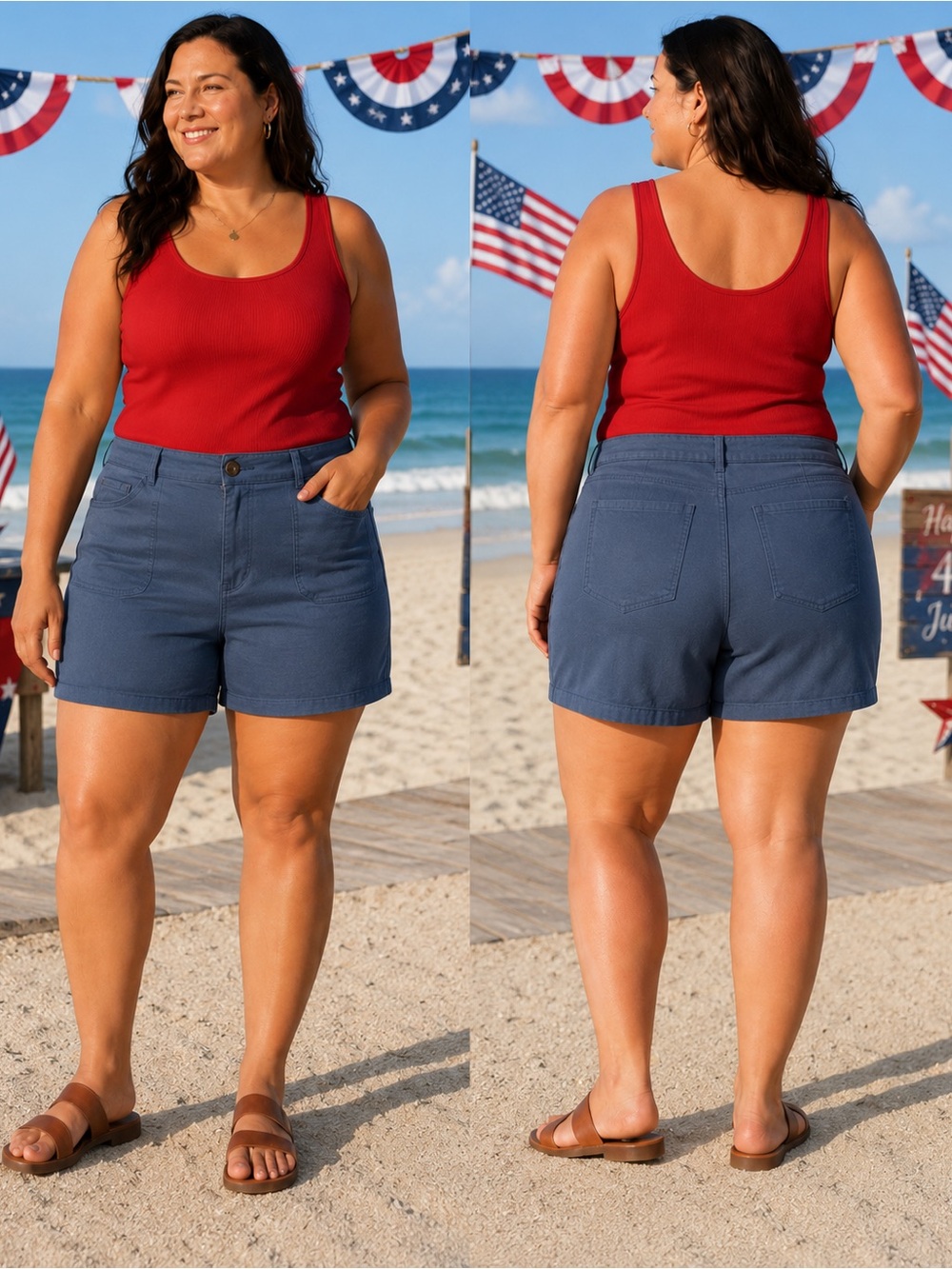 one 5 one Classic Blue Bermuda Shorts